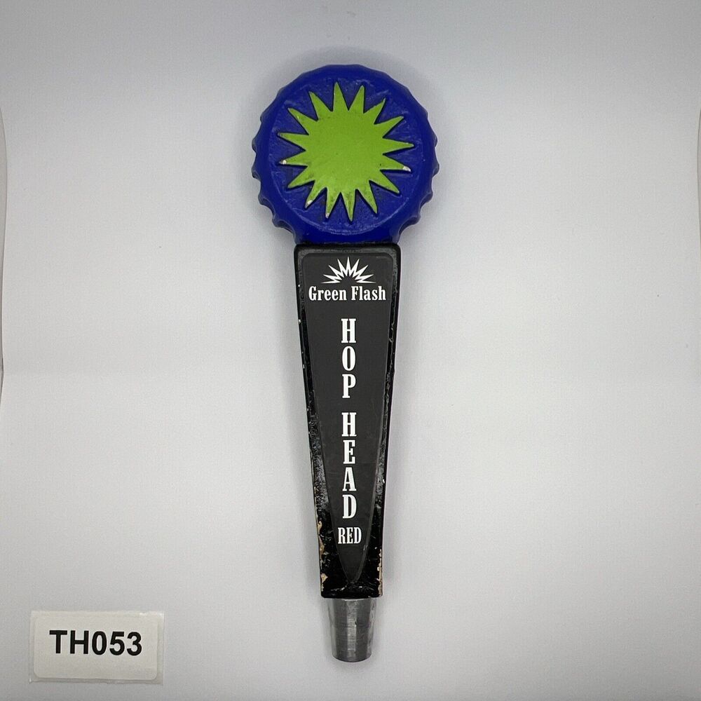 Green Flash Hop Head Red Beer Bar Tap Handle Man Cave Bar Pub